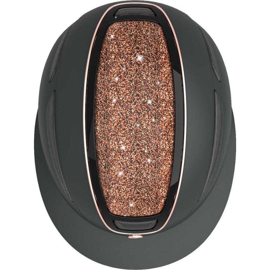 Kerbl Covalliero Reithelm Elite Polo mattschwarz rosé Glitzer sp-reitsport