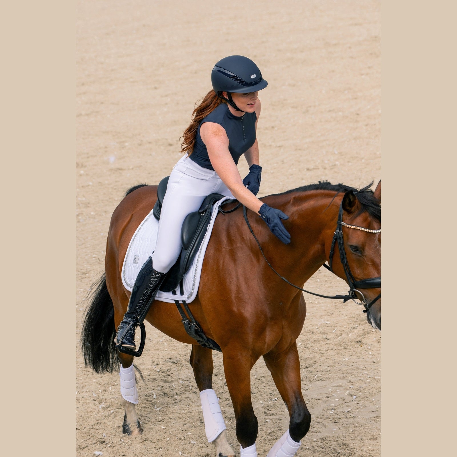 ESKADRON Classic Sports 26 PONY Schabracke Softshell Jewel Dressurschabracke weiß sp-reitsport