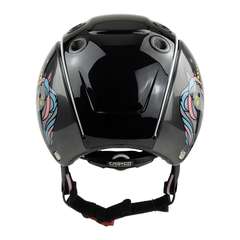 CASCO Kinder Reithelm "Nori" mit Einhorn Design schwarz/grau 50-52 oder 52-56 sp-reitsport