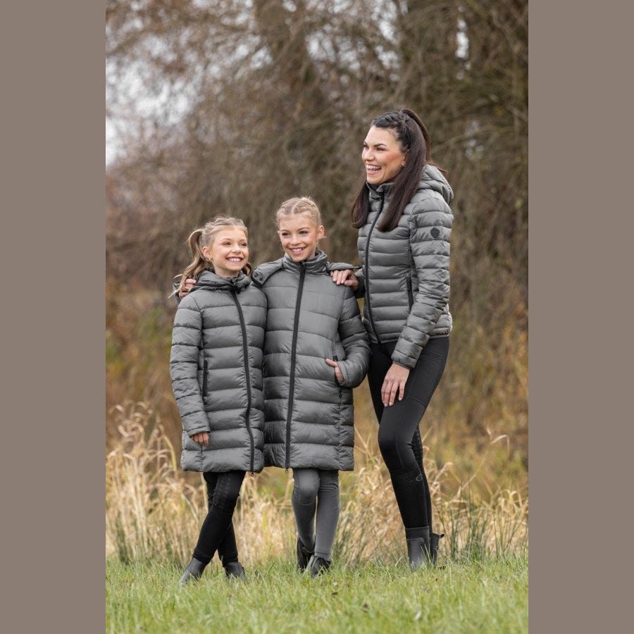 Covalliero Kinder Reitmantel H/W 2025 steel grey sp-reitsport