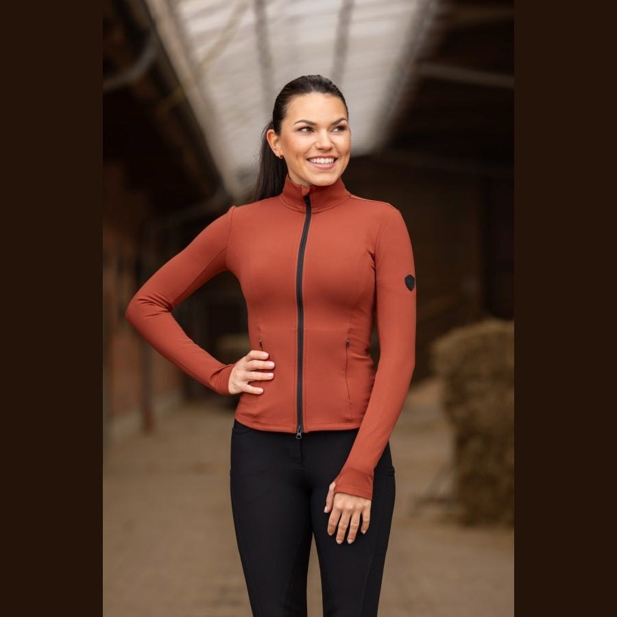 Covalliero dehnbare Trainingsjacke mit 2-Wege Reissverschluss H/W 25 black sp-reitsport