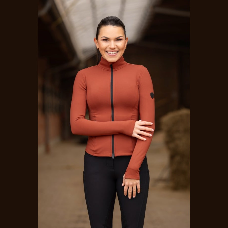 Covalliero dehnbare Trainingsjacke mit 2-Wege Reissverschluss H/W 25 black sp-reitsport