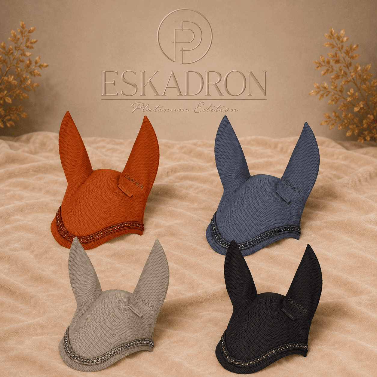 ESKADRON Fliegenohren / Fliegenmütze DYNAIR MESH JEWEL Platinum HW26 sp-reitsport