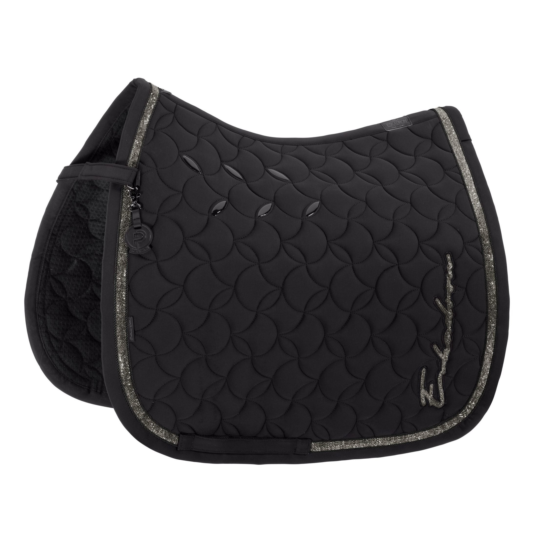 ESKADRON PONY Dressurschabracke - PRO SOFT GLITTER - Platinum HW 26 - black sp-reitsport