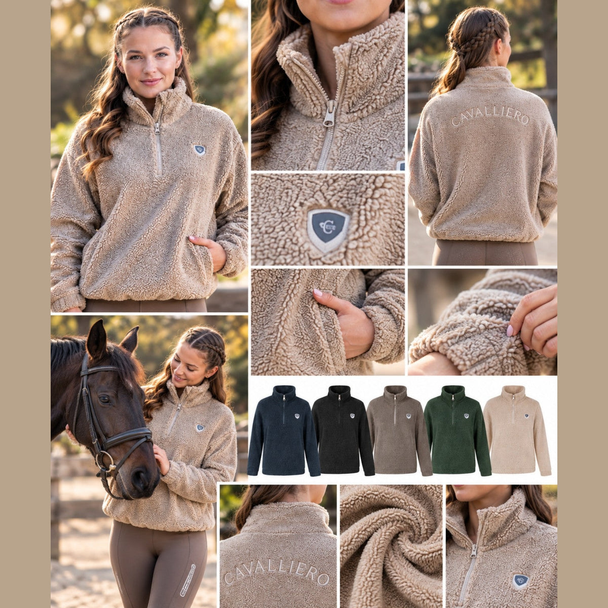 Cavalliero Teddyfleece-Pullover Beige Herbst Winter 2026 Collage