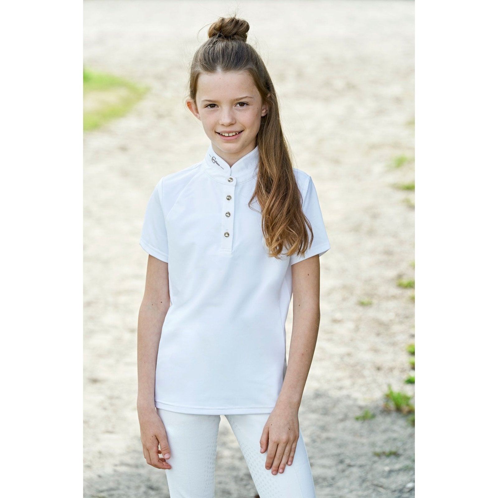 Kerbl Competition Turnier Shirt Goldana für Damen & Kinder weiss mit Kristallknöpfen bei SP-Reitsport Kerbl bei SP-Reitsport