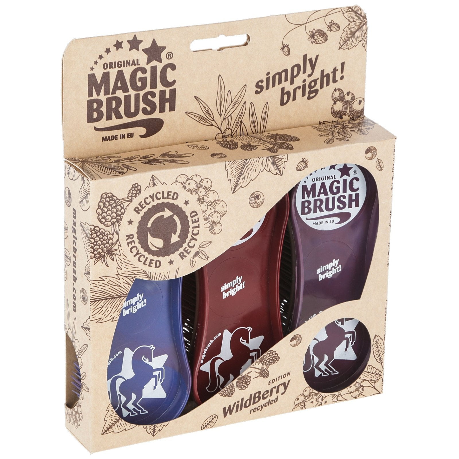 Kerbl MagicBrush 3er Bürsten-Set Wildberry Recycled bei SP-Reitsport Kerbl bei SP-Reitsport