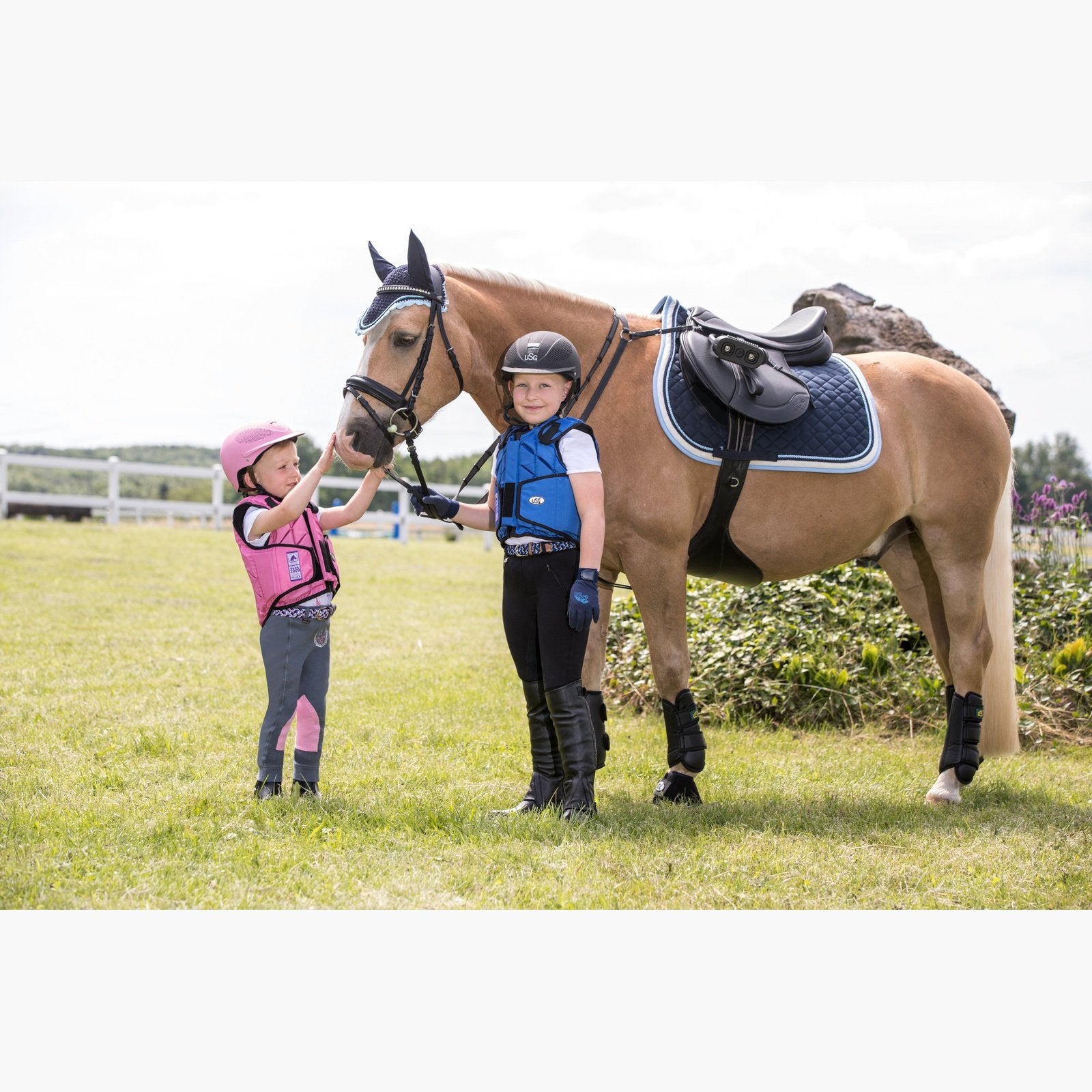 USG "Eco-Flexi Panel-Sicherheitsweste" für Kinder & Erwachsene in pink, royal blau, schwarz bei SP-Reitsport USG bei SP-Reitsport