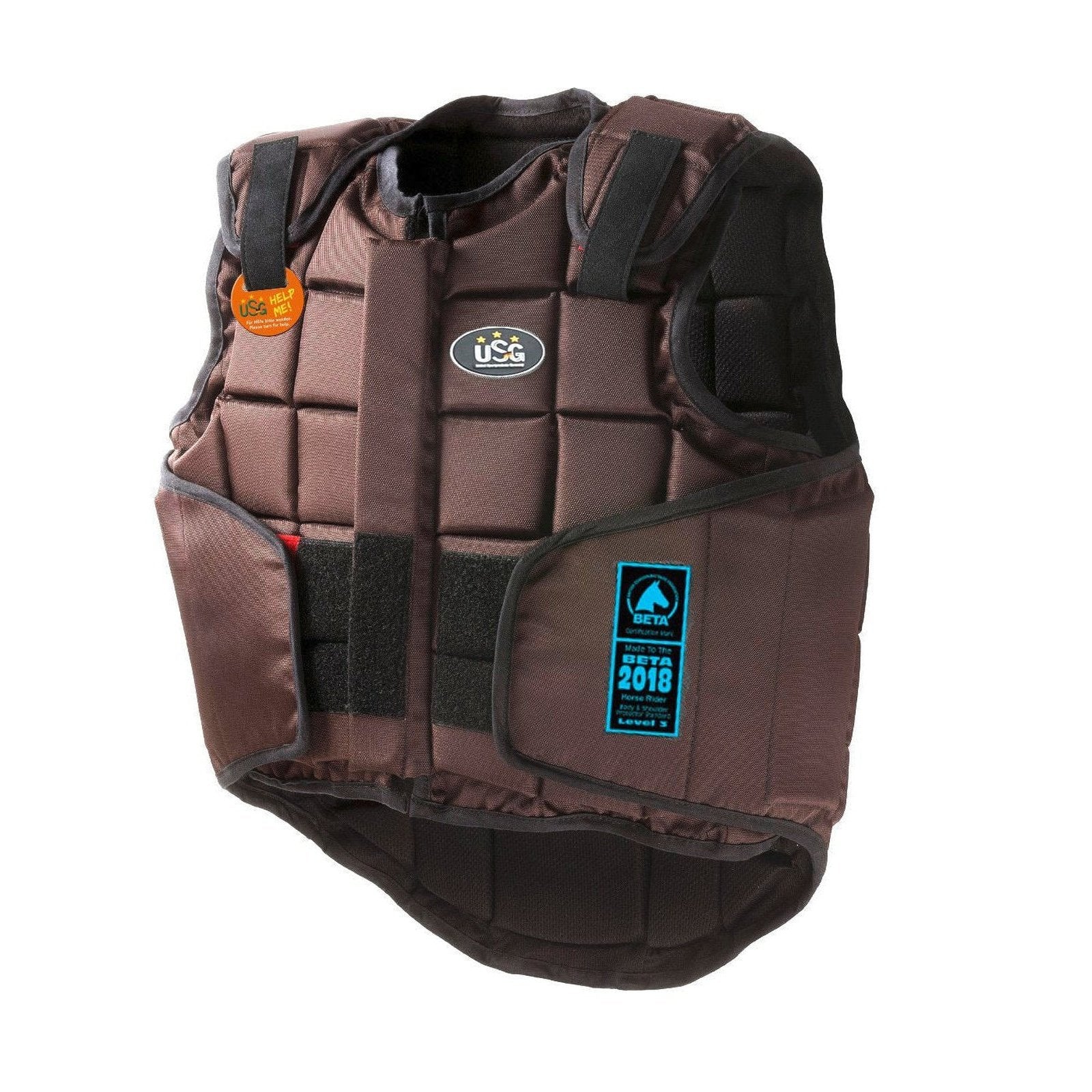 "USG Flexi" Panel-Sicherheitsweste in schwarz, blau & braun für Kinder & Erwachsene, Level 3 bei SP-Reitsport USG bei SP-Reitsport