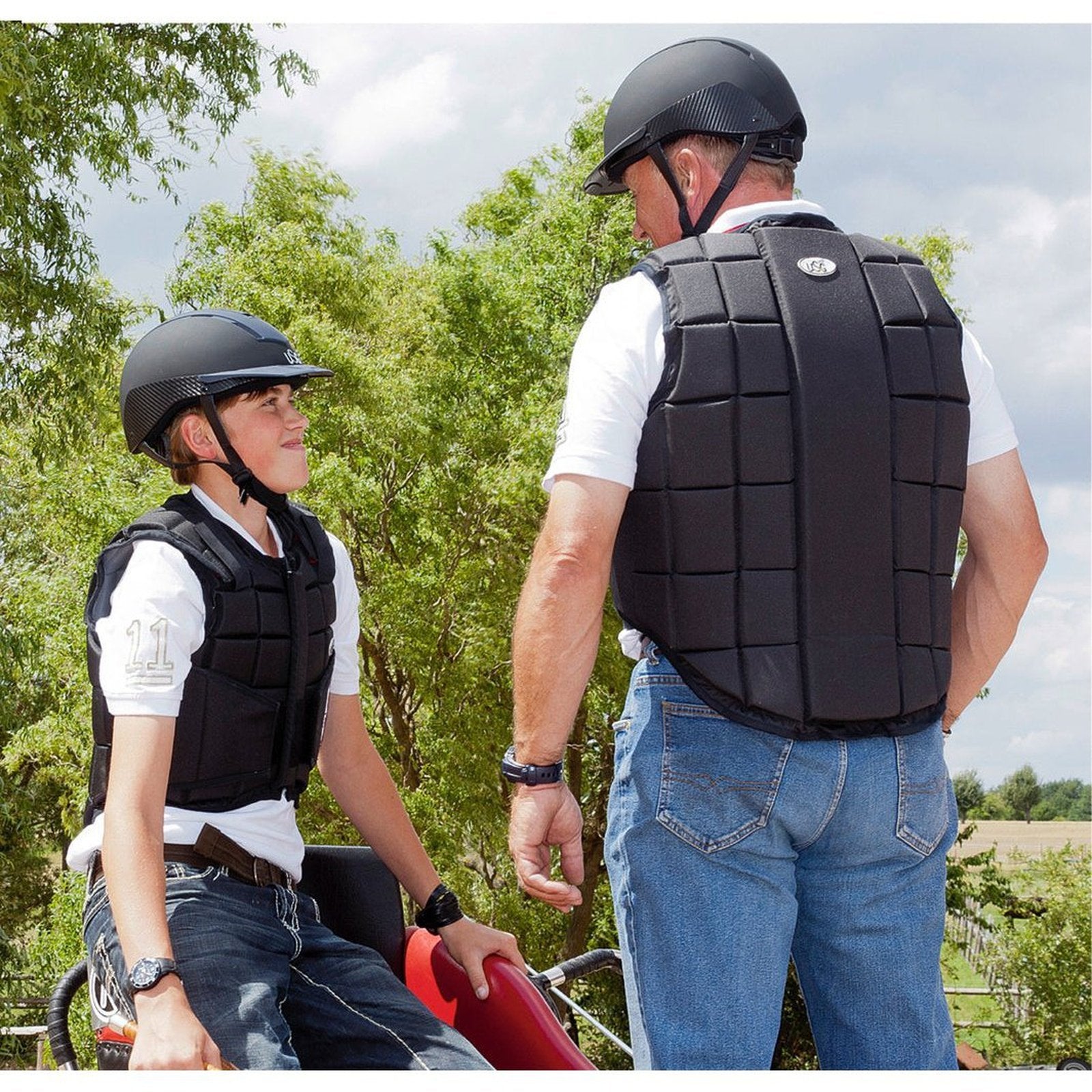 "USG Flexi" Panel-Sicherheitsweste in schwarz, blau & braun für Kinder & Erwachsene, Level 3 bei SP-Reitsport USG bei SP-Reitsport