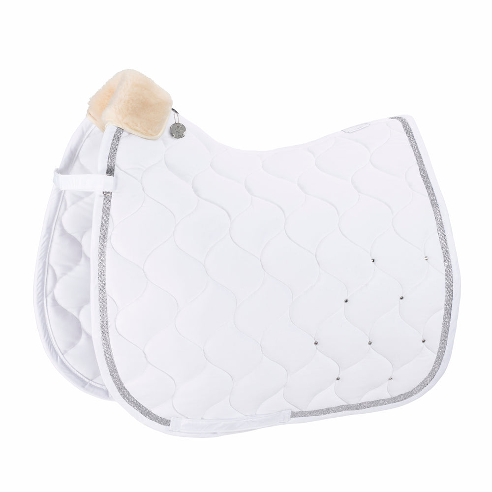 ESKADRON Platinum Pure 2023 Schabracke Velvet Crystal Satteldecke weiß bei SP-Reitsport