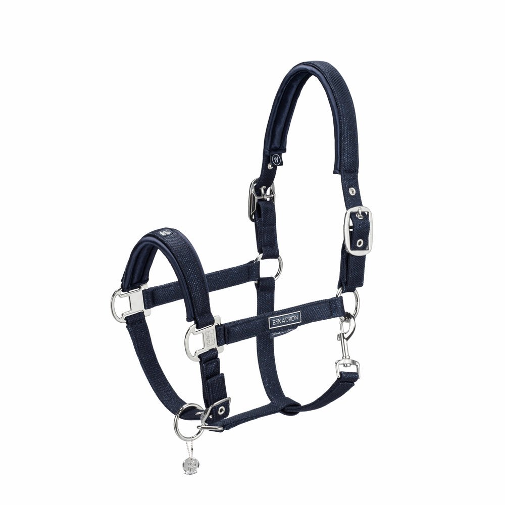 ESKADRON Platinum Pure 2023 "Double Pin Glitter Mesh Halfter" navy bei SP-Reitsport sp-reitsport
