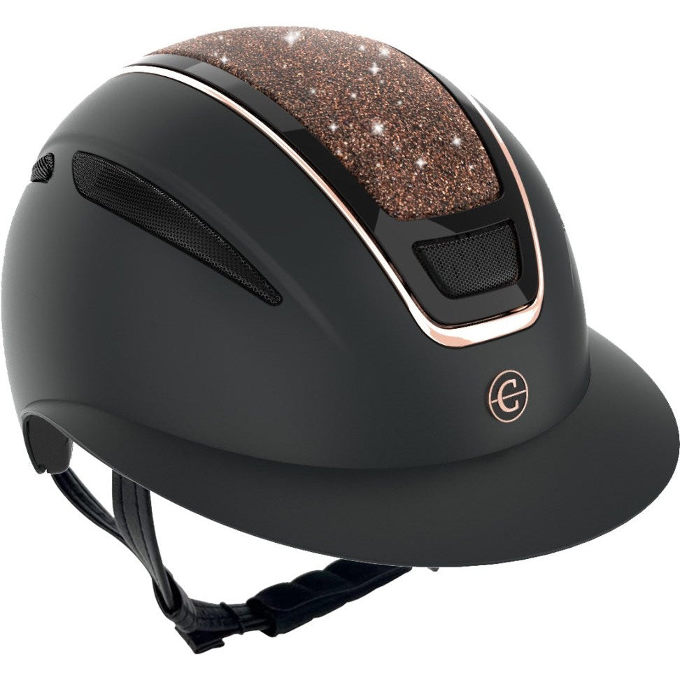 Kerbl Covalliero Reithelm Elite Polo mattschwarz rosé Glitzer