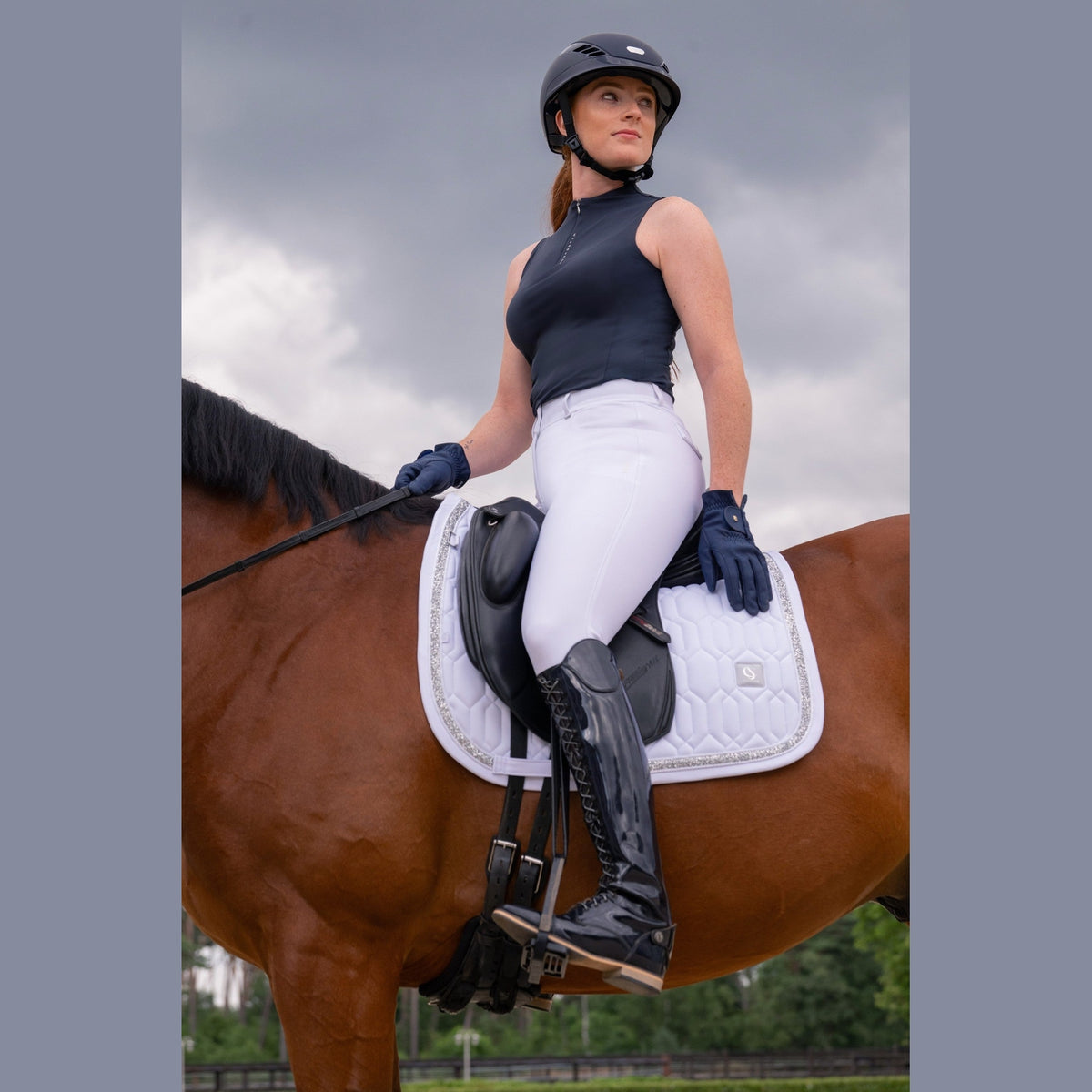 ESKADRON Classic Sports 26 Spring- Schabracke Softshell Jewel Vielseitigkeit weiß sp-reitsport