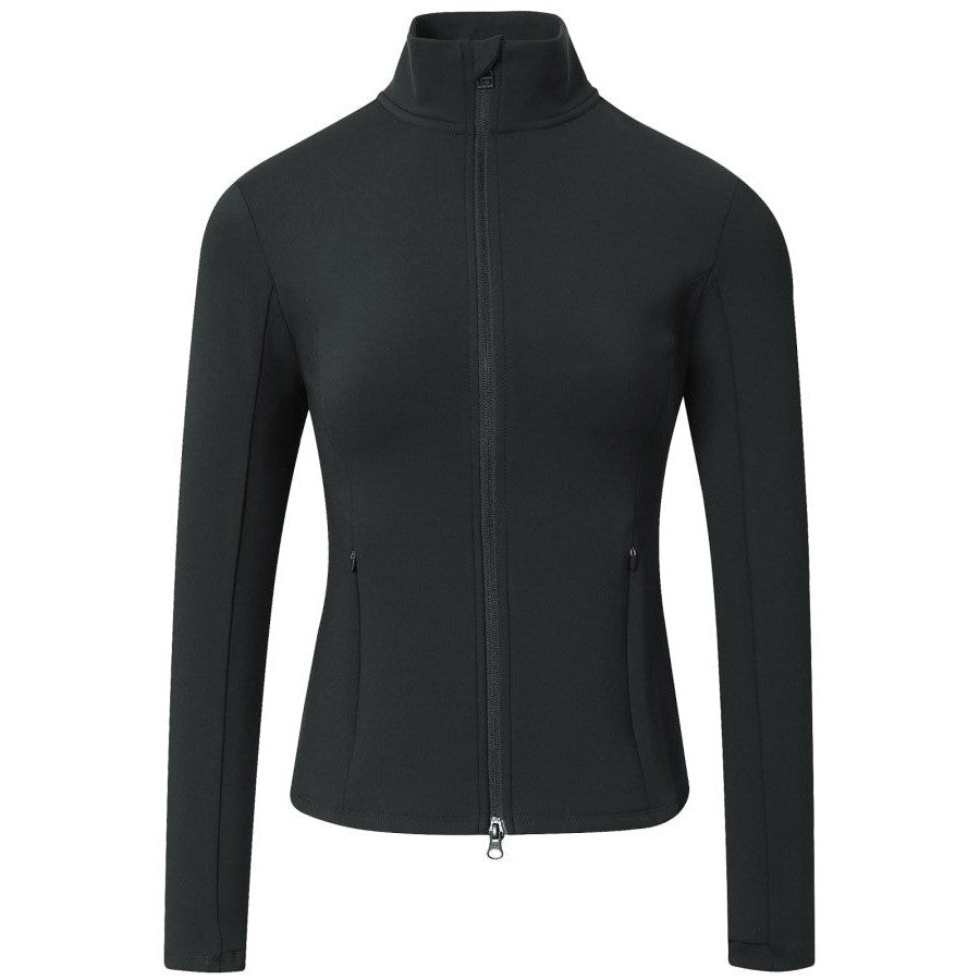 Covalliero dehnbare Trainingsjacke mit 2-Wege Reissverschluss H/W 25 black