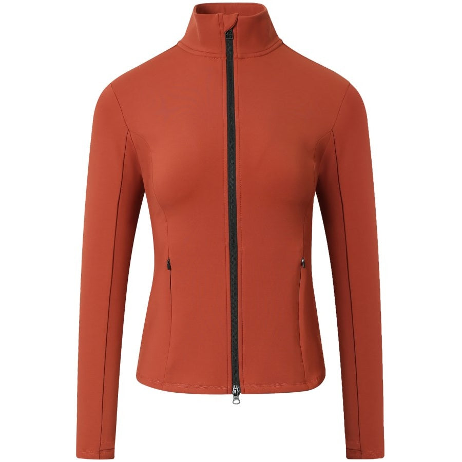 Covalliero dehnbare Trainingsjacke mit 2-Wege Reissverschluss H/W 25 rust