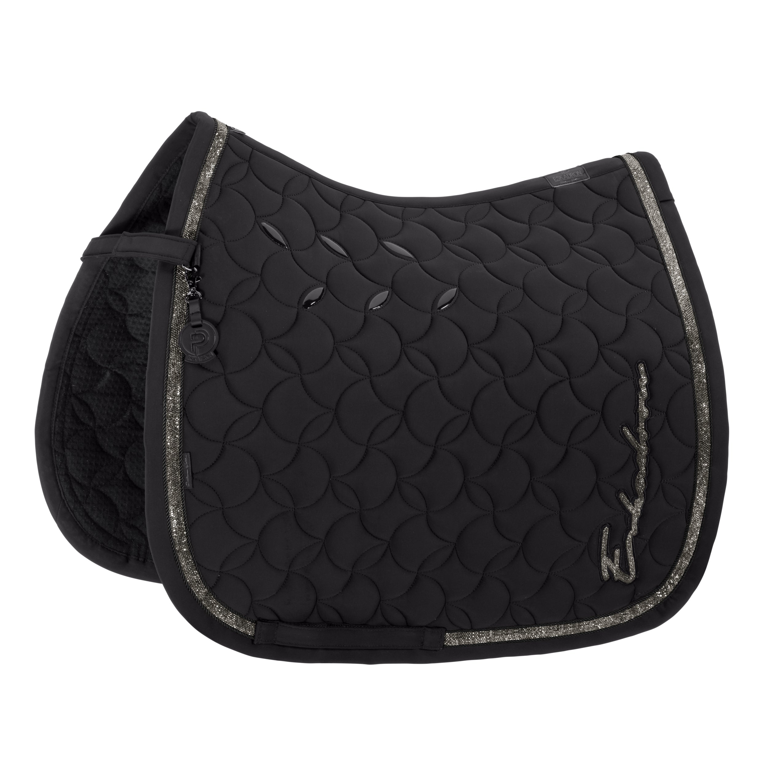 ESKADRON PONY Dressurschabracke  - PRO SOFT GLITTER - Platinum HW 26 - black