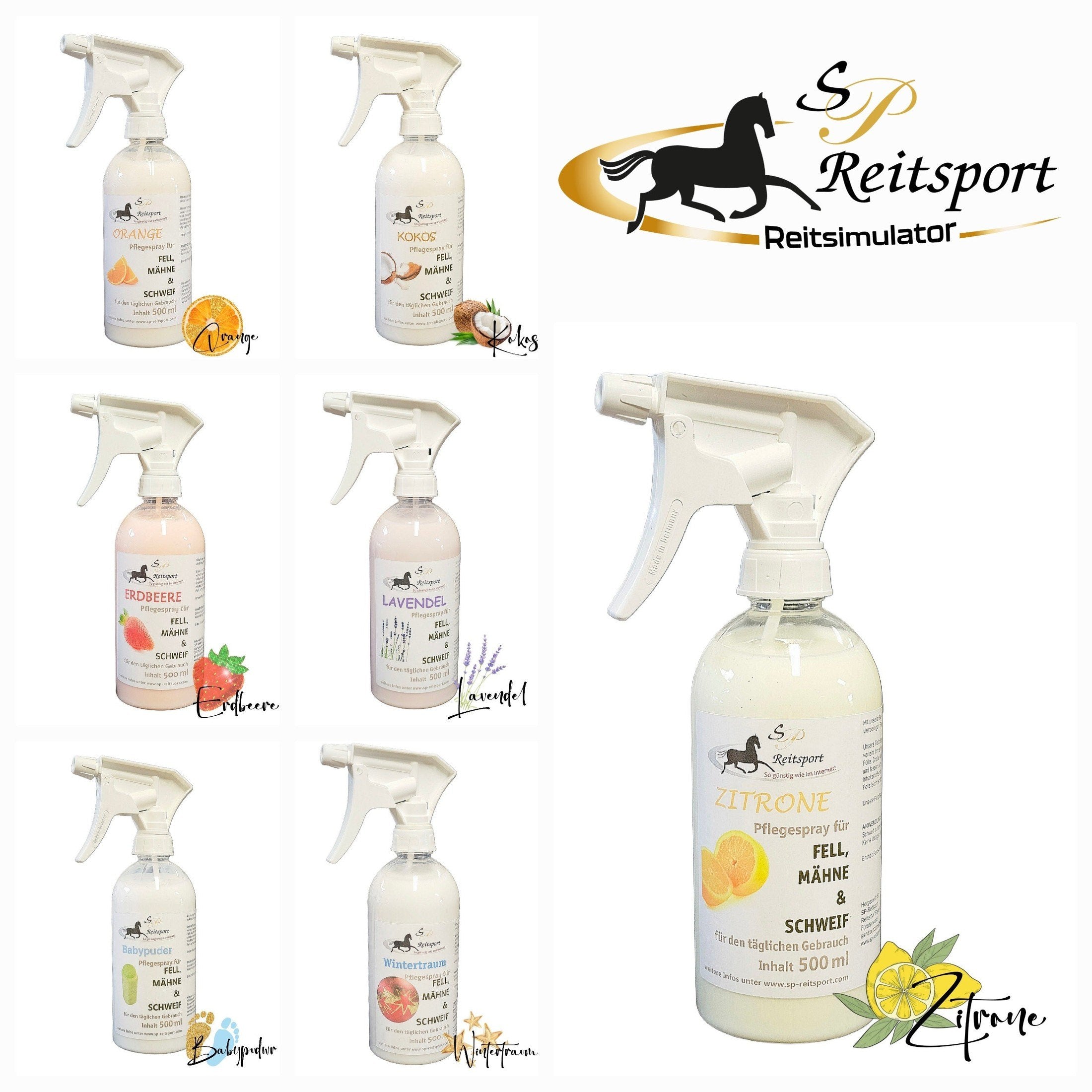 SP-Reitsport Fellglanzspray "DUFTIES" für Fell, Mähne- und Schweif in vers. Düften sp-reitsport